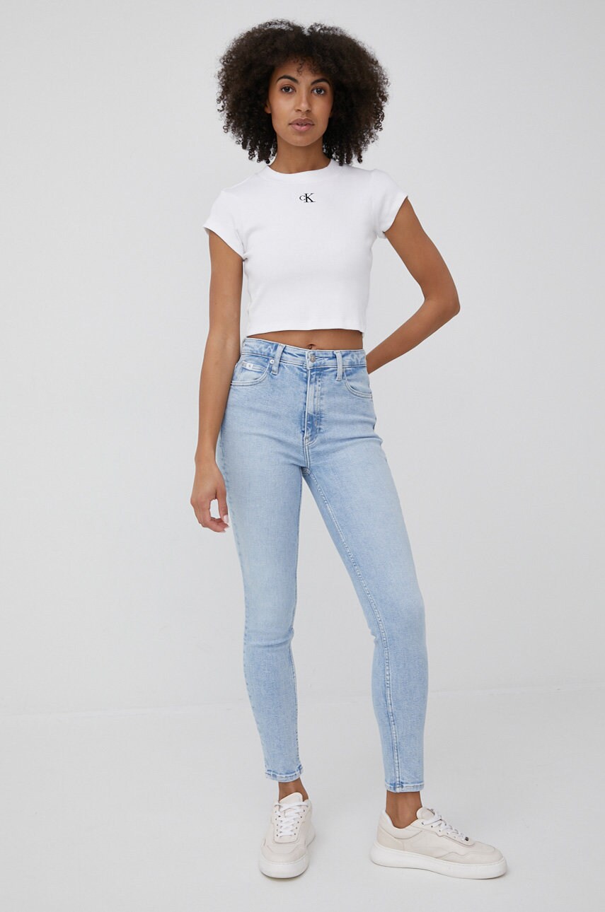 Футболка Calvin Klein Jeans жіночий колір білий