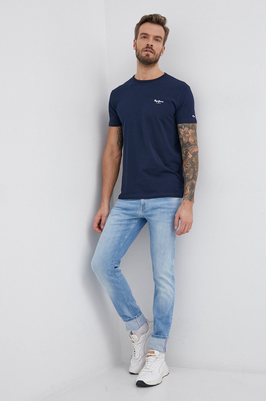 Футболка Pepe Jeans Original Basic 3 колір синій гладкий