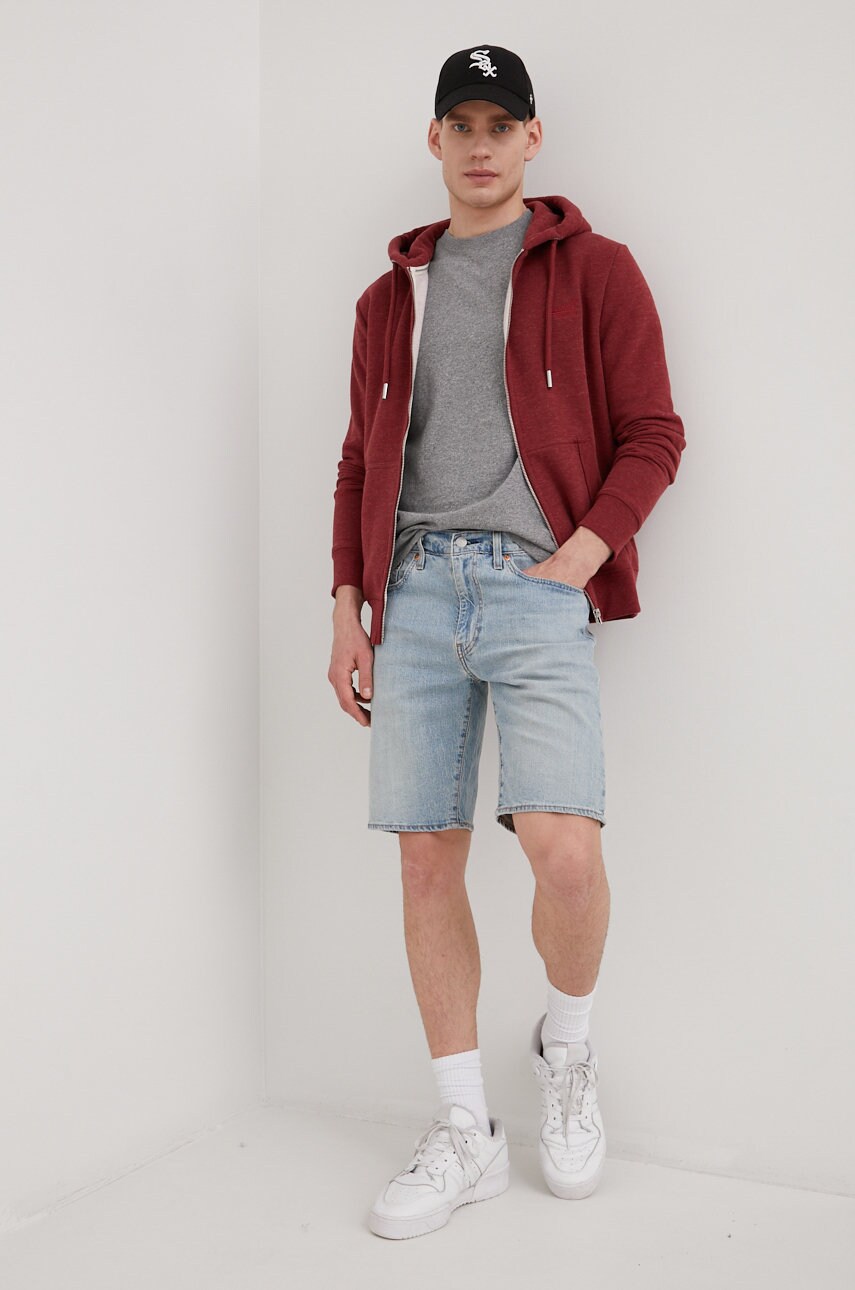 Бавовняна футболка Superdry колір сірий однотонний