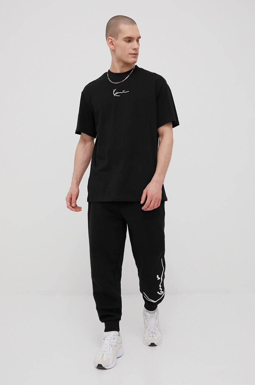 Бавовняна футболка Karl Kani колір чорний з аплікацією KKMQ12001BLK-black