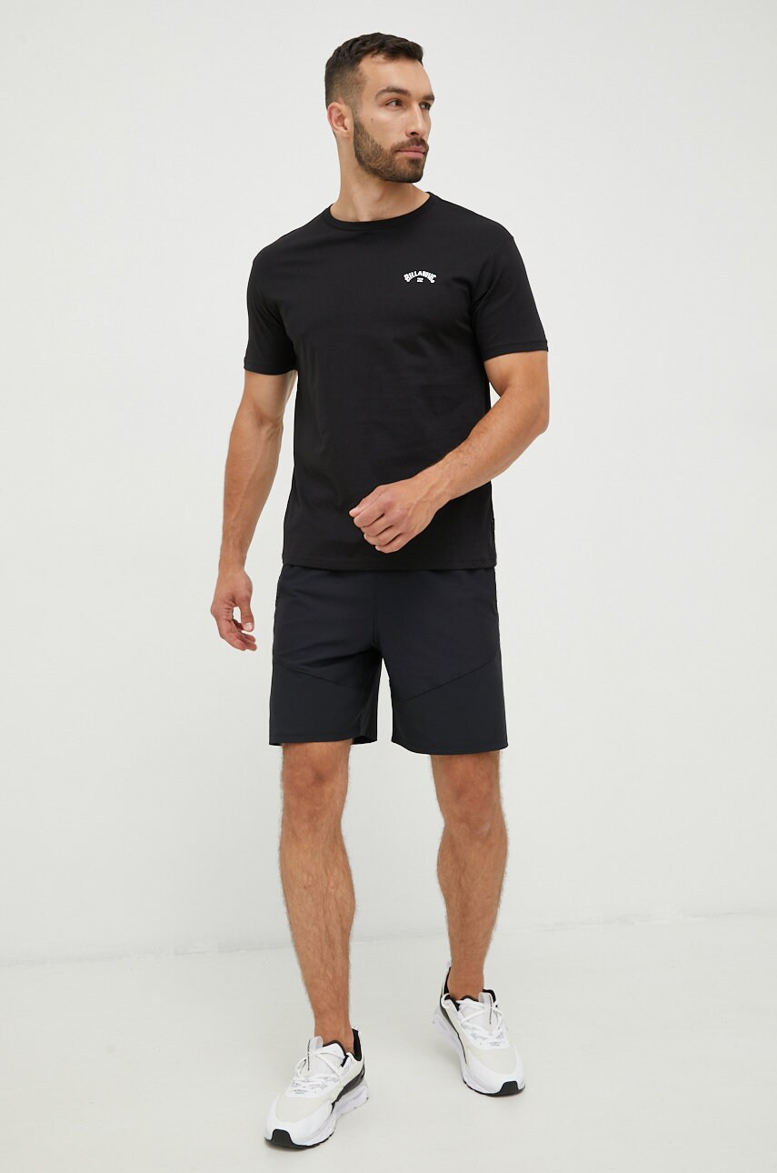 Бавовняна футболка Billabong колір чорний з принтом