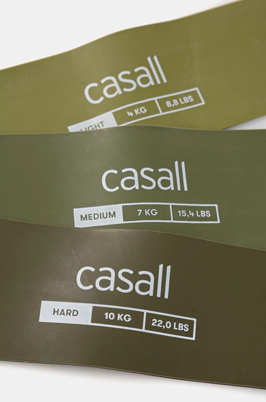 Стрічки опору для вправ Casall 3-pack колір зелений