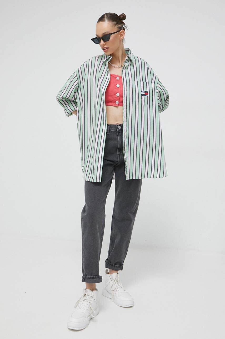 Джинсовий топ Tommy Jeans колір рожевий