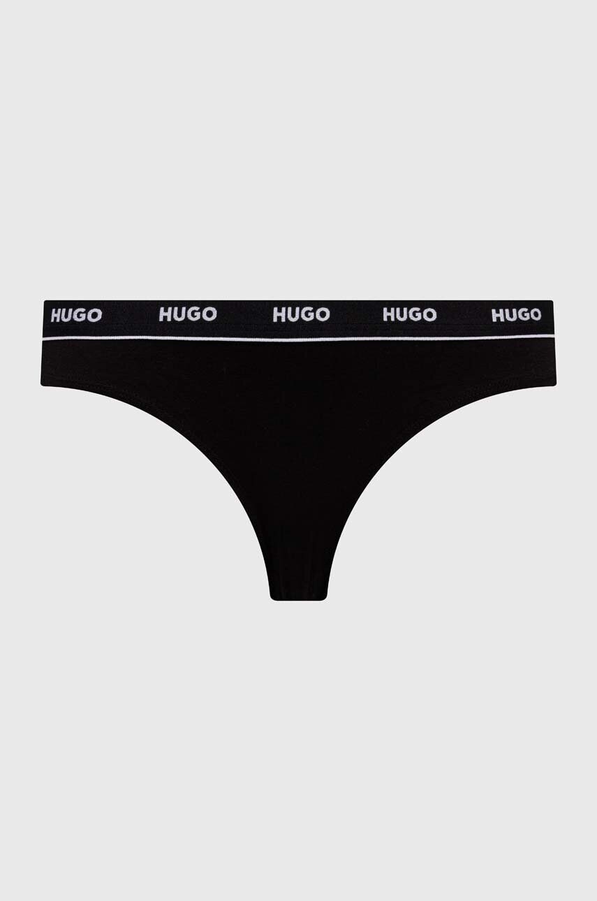 Стринги HUGO 3-pack колір чорний 50480150