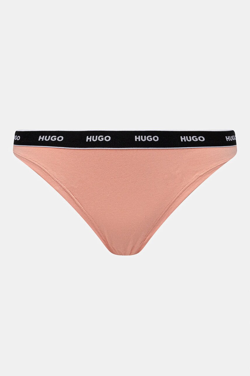 Стринги HUGO 3-pack колір чорний 50480150