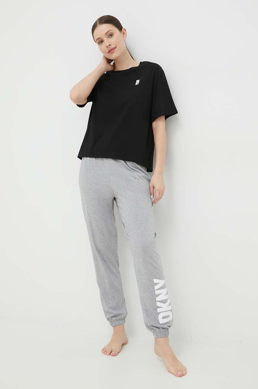 Піжамна футболка Dkny колір чорний