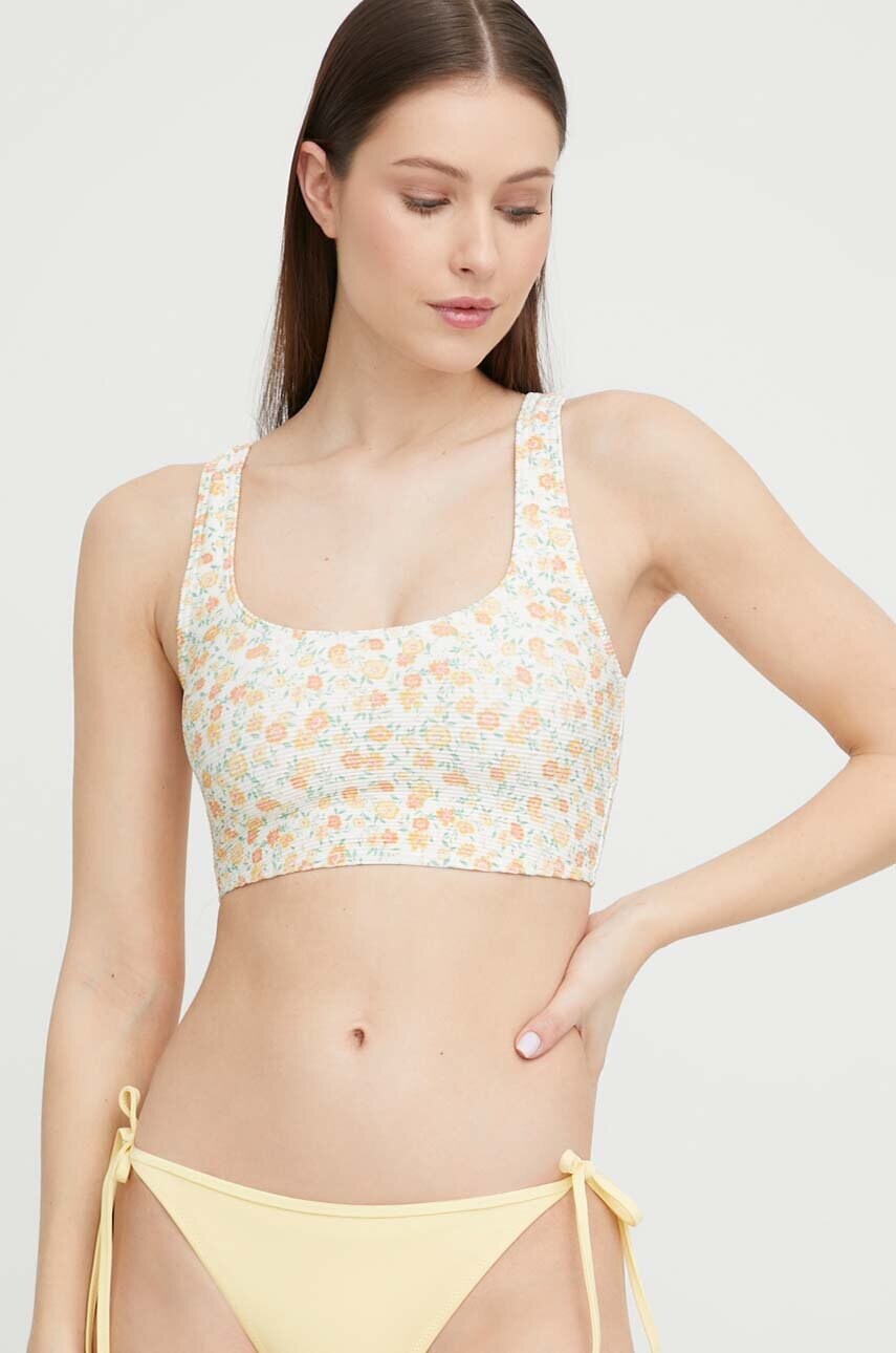 Купальний бюстгальтер Billabong колір жовтий м'яка чашечка