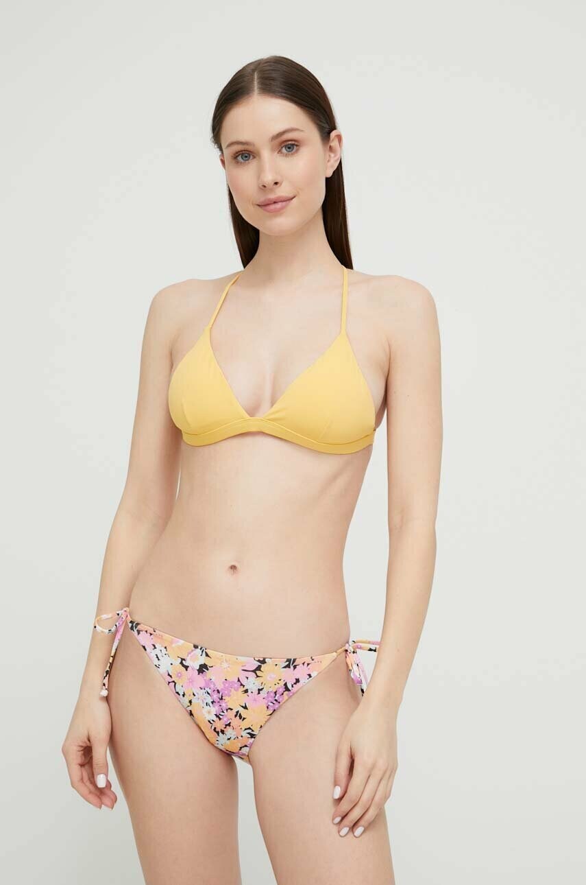 Купальний бюстгальтер Billabong колір жовтий злегка ущільнена чашечка