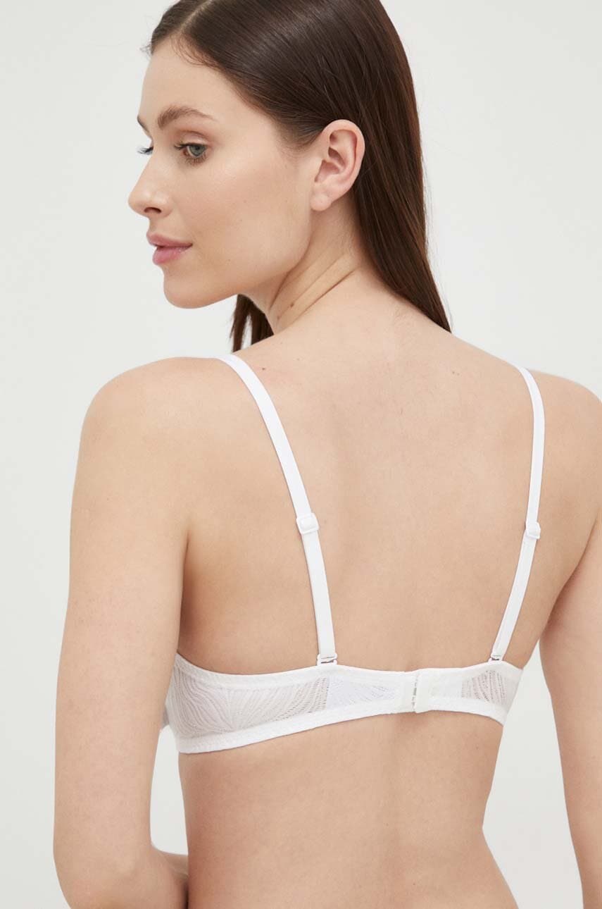 Бюстгальтер Calvin Klein Underwear колір білий мереживо однотонний