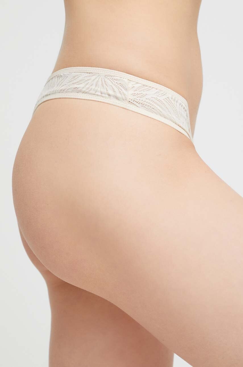 Стринги Calvin Klein Underwear колір бежевий