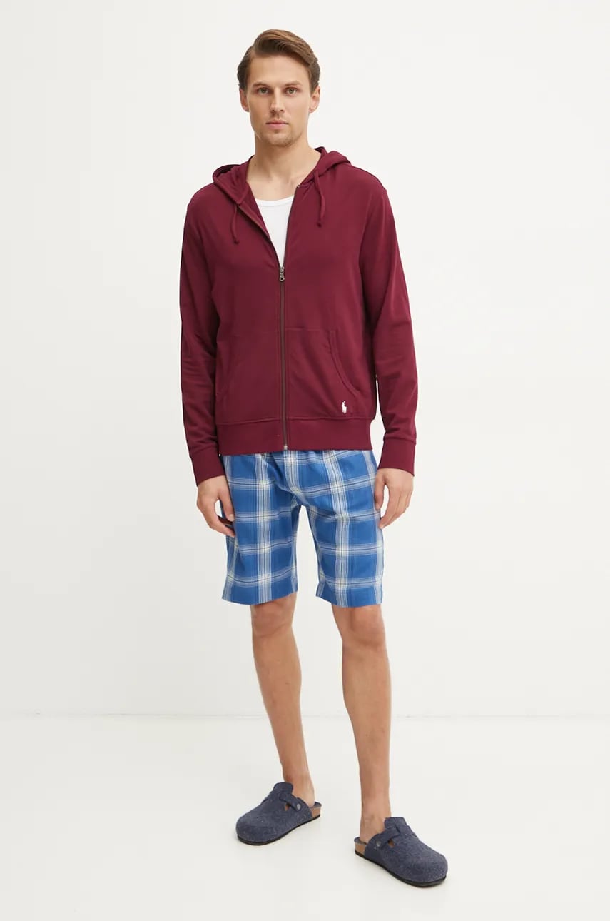 Кофта лаунж Polo Ralph Lauren колір червоний з капюшоном однотонна 714899623