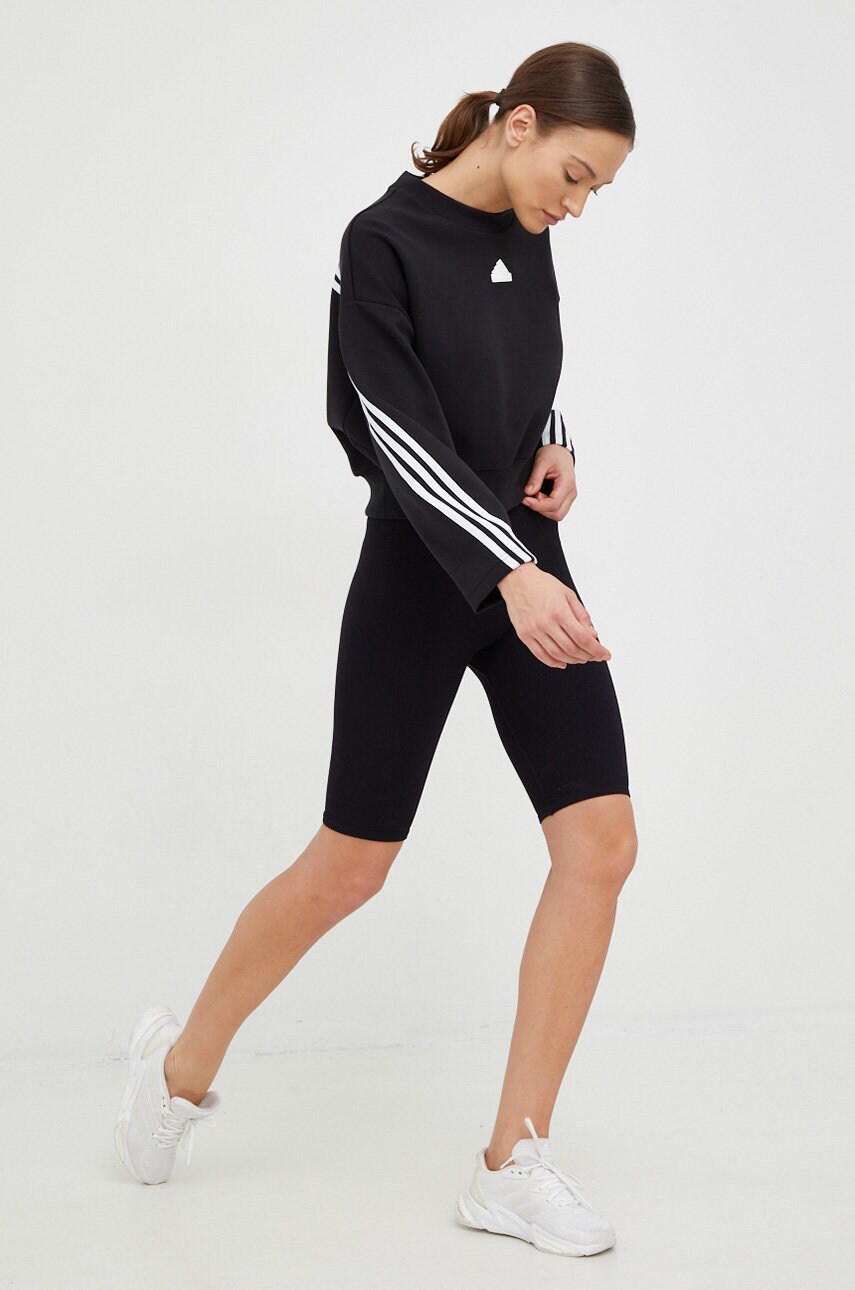 Кофта adidas жіноча колір чорний з аплікацією