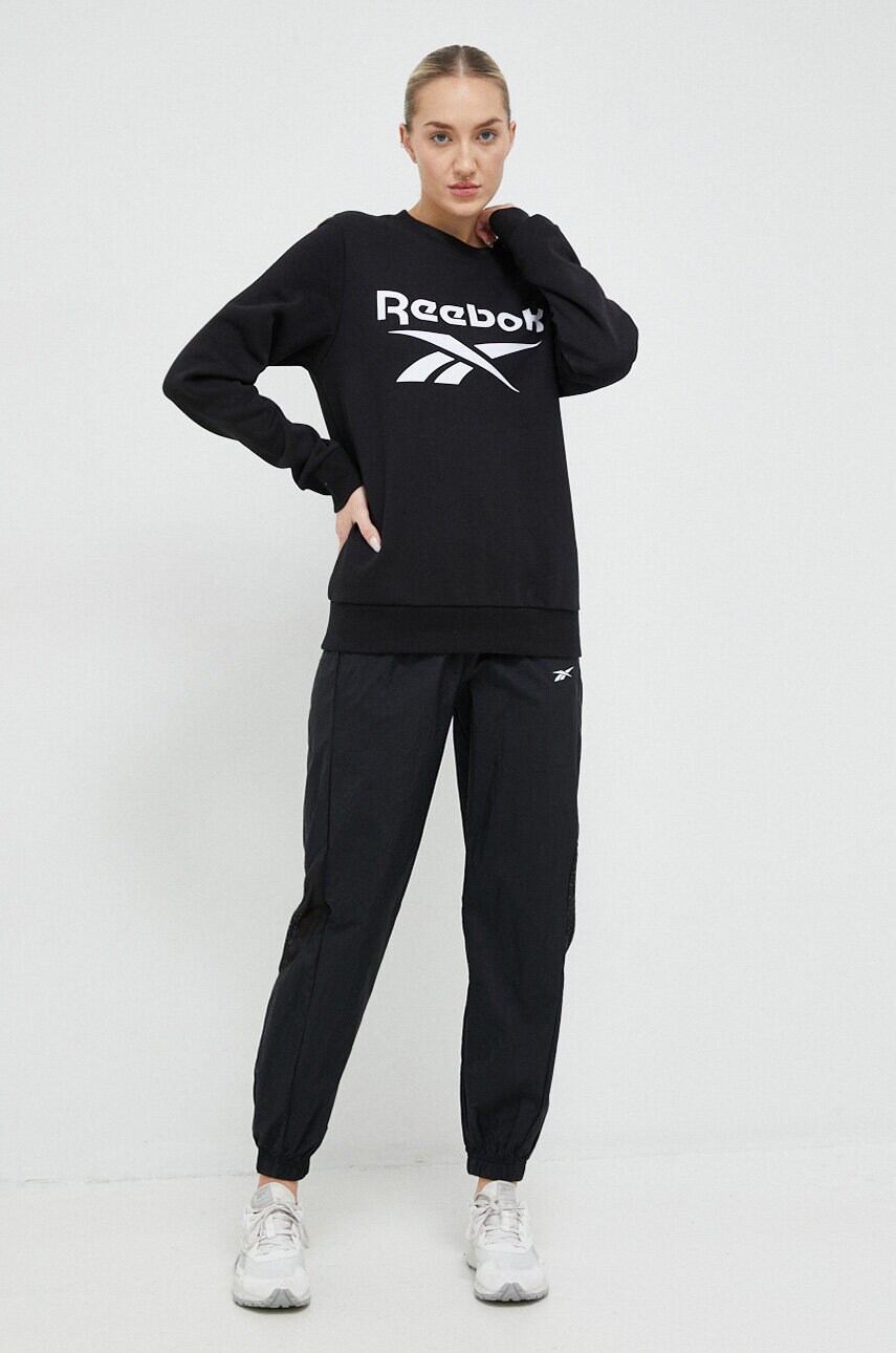 Кофта Reebok жіноча колір чорний з принтом