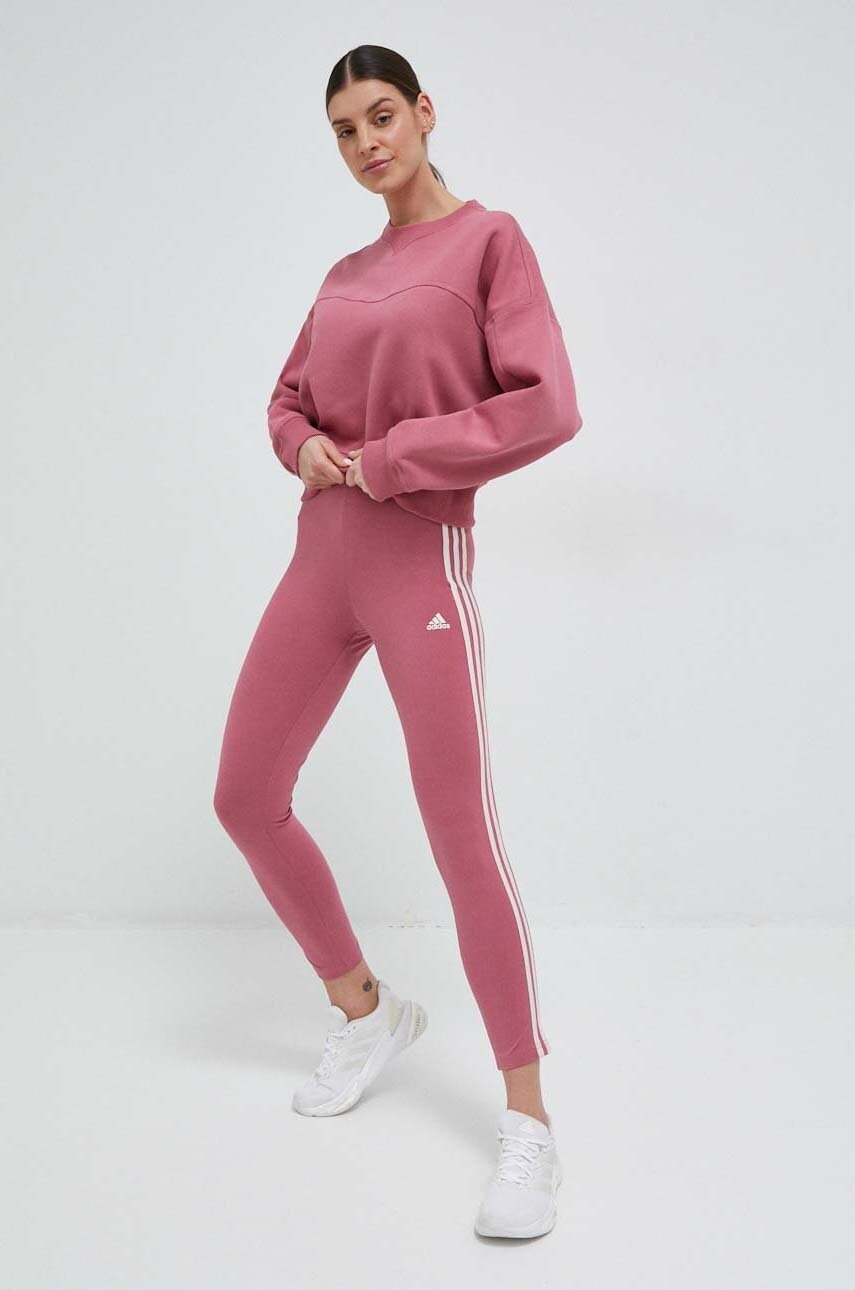 Кофта adidas жіноча колір рожевий однотонна