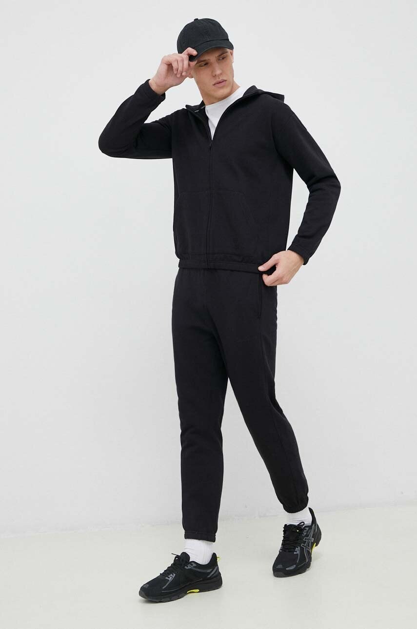 Тренувальна кофта Calvin Klein Performance Essentials колір чорний з капюшоном меланж