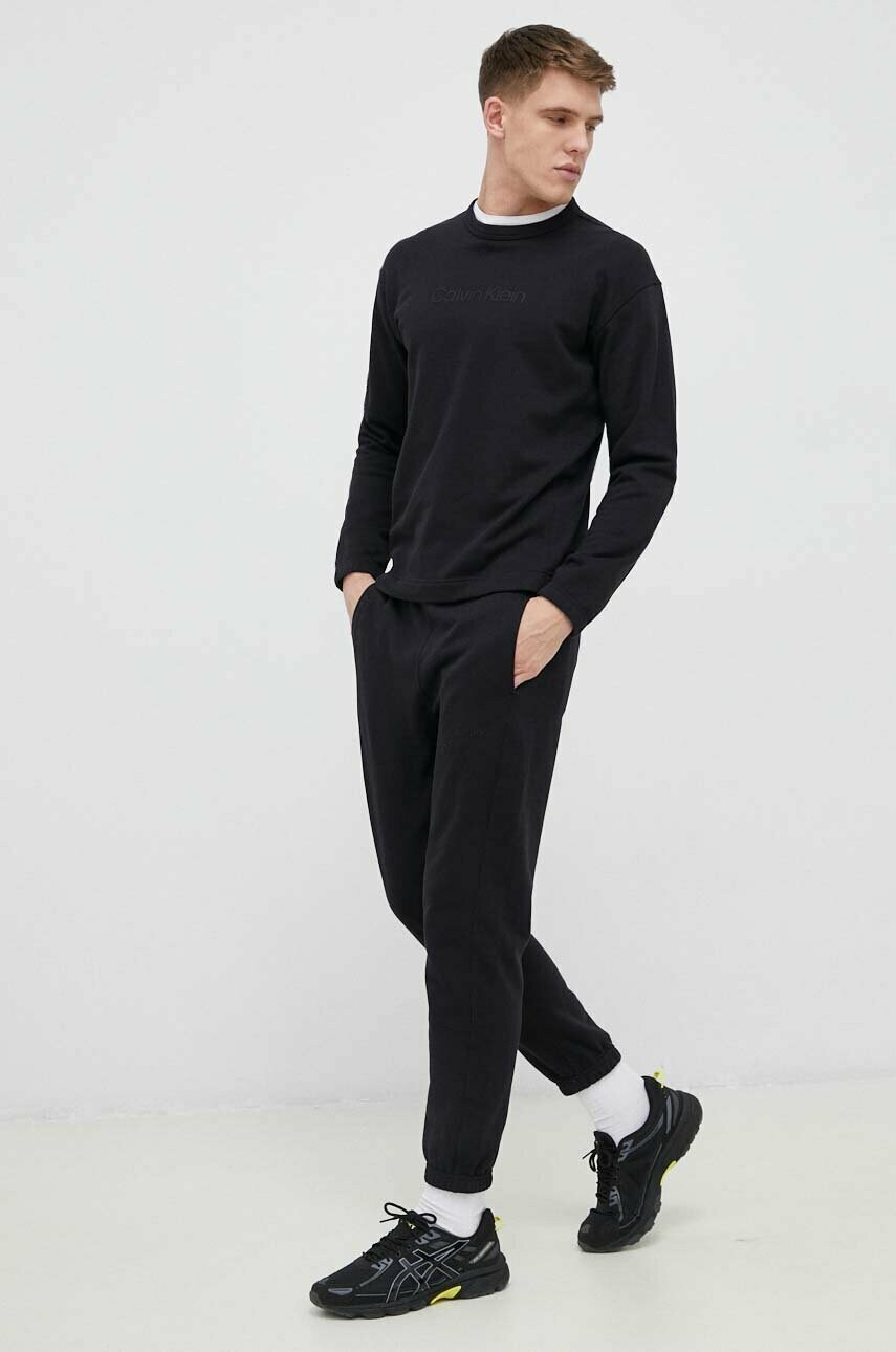 Тренувальна кофта Calvin Klein Performance Essentials колір чорний з принтом