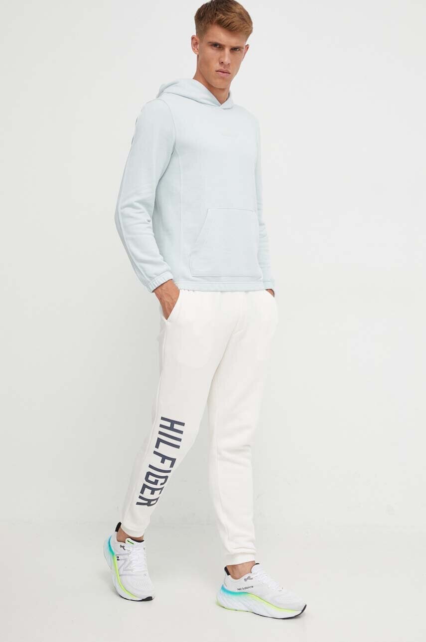 Кофта Calvin Klein Performance Essentials колір сірий з капюшоном однотонна