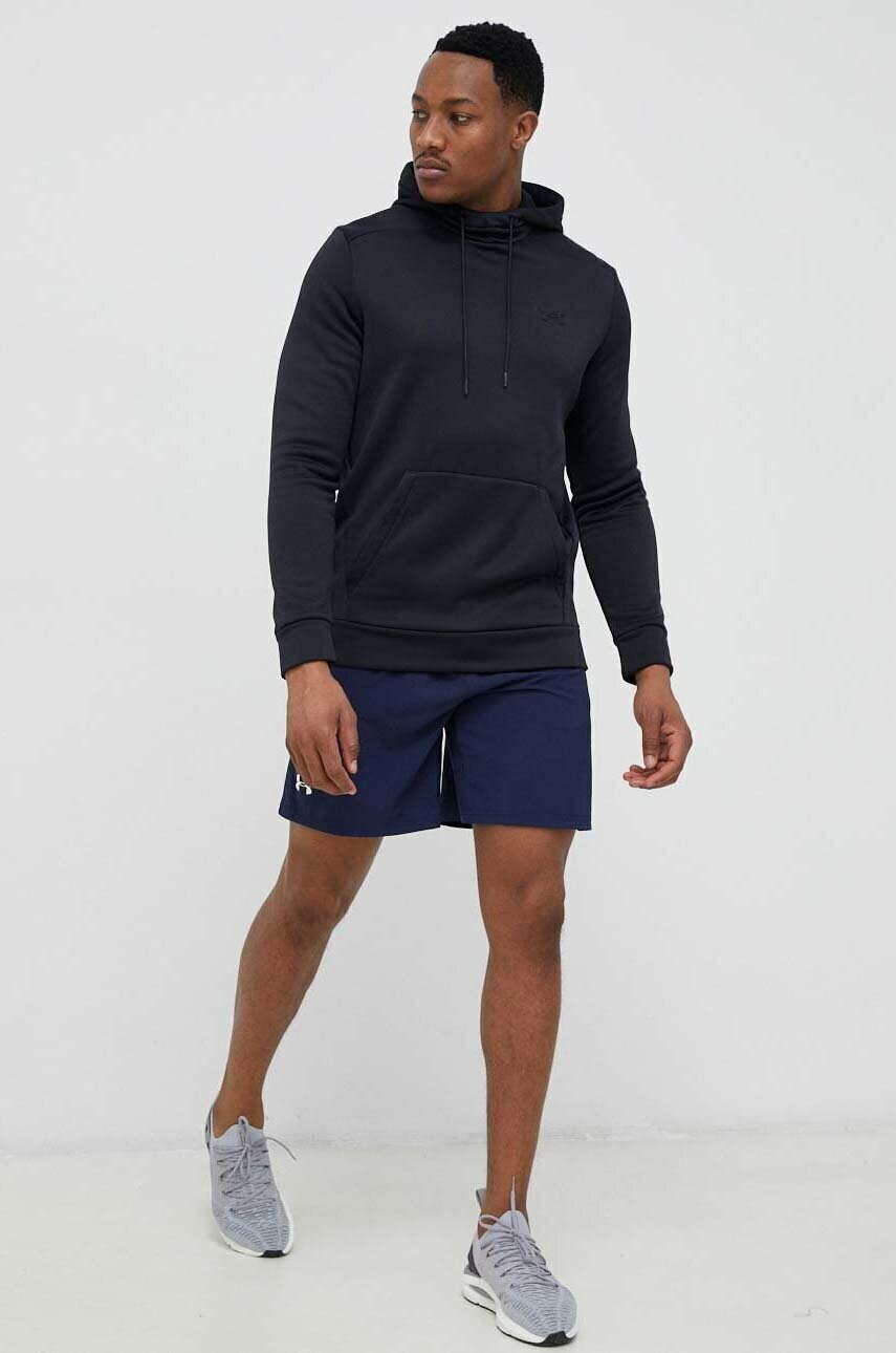 Кофта Under Armour колір чорний з капюшоном однотонна