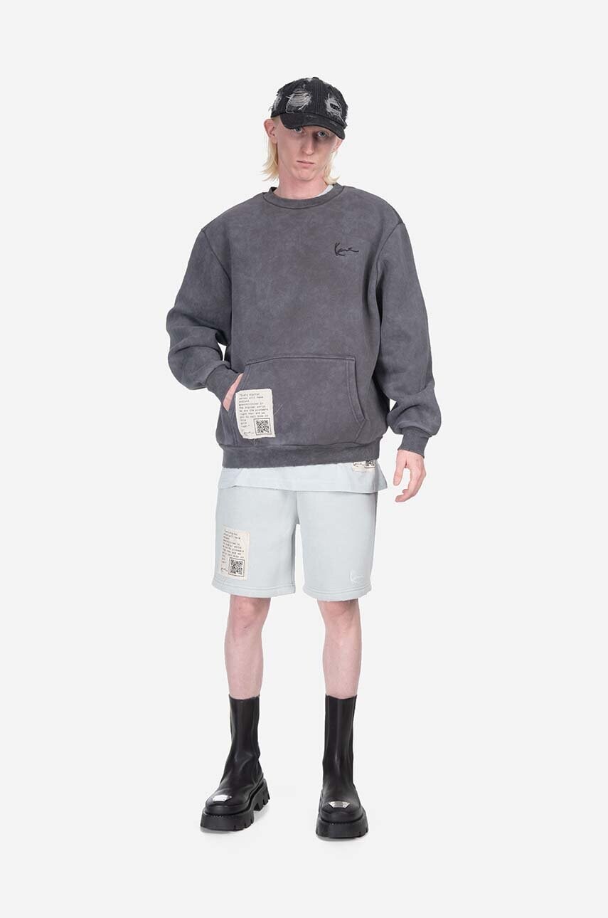 Бавовняна кофта Karl Kani чоловіча колір сірий з аплікацією 6029145-grey