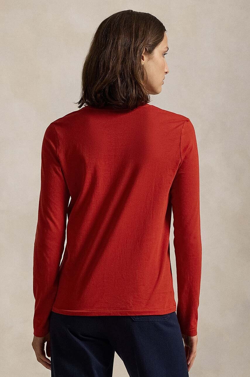 Бавовняний лонгслів Polo Ralph Lauren колір червоний 211898699