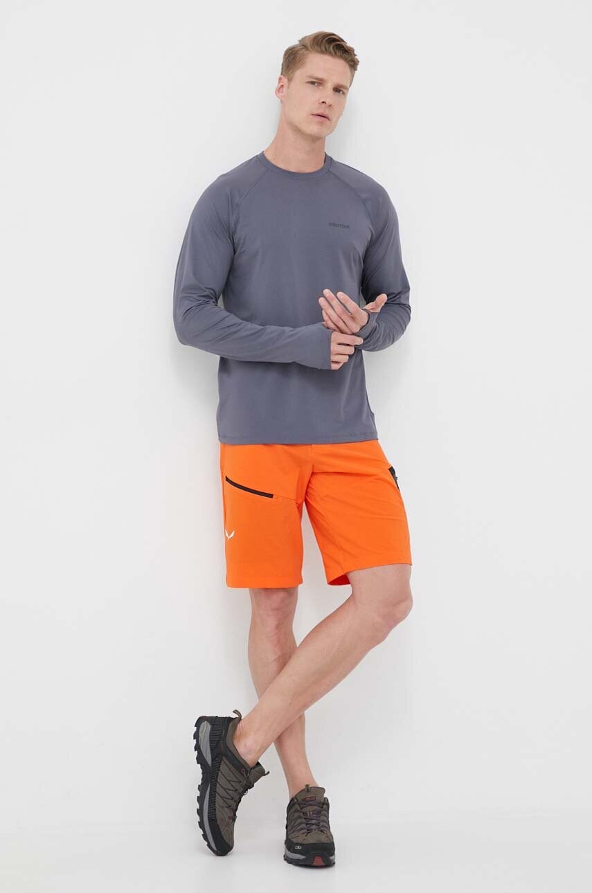 Спортивний лонгслів Marmot Windridge колір сірий однотонний