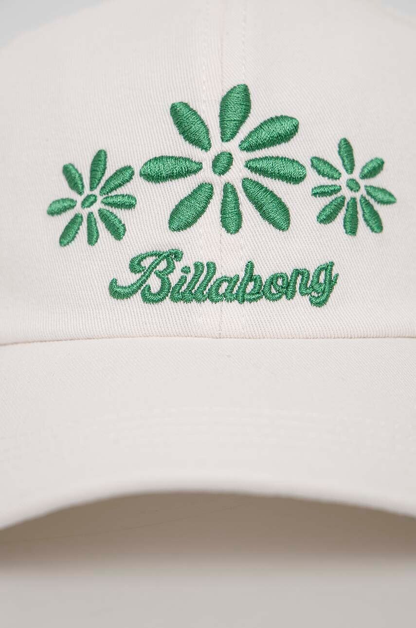 Бавовняна бейсболка Billabong колір білий з принтом