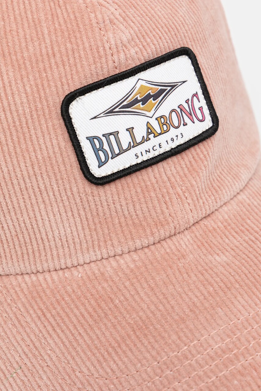 Бавовняна бейсболка Billabong колір рожевий з аплікацією