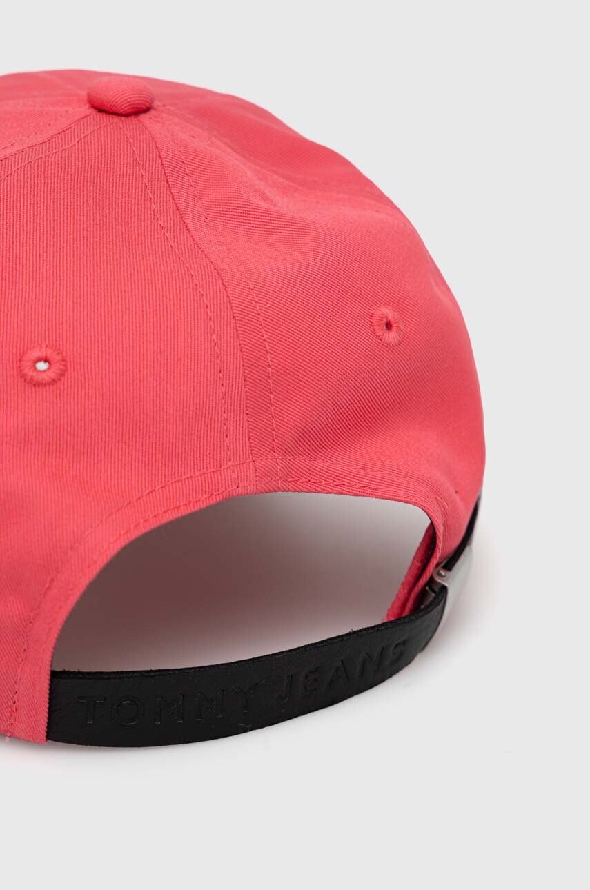Бавовняна бейсболка Tommy Jeans колір рожевий з аплікацією