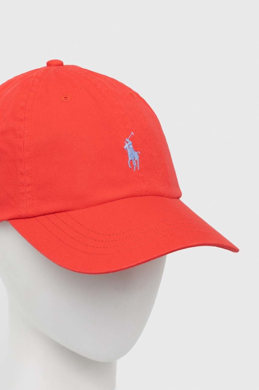 Бавовняна бейсболка Polo Ralph Lauren колір червоний з аплікацією 710667709