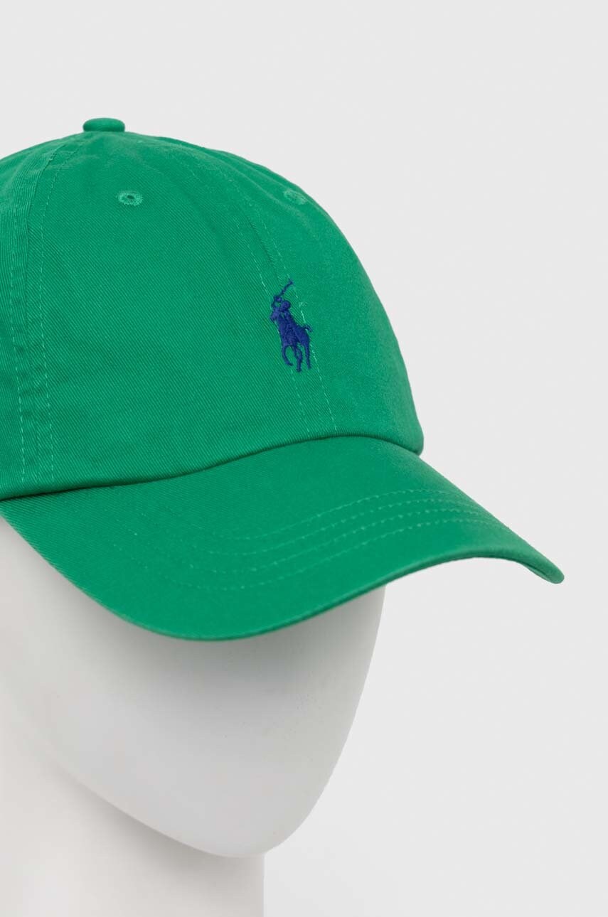 Бавовняна бейсболка Polo Ralph Lauren колір зелений з аплікацією 710667709