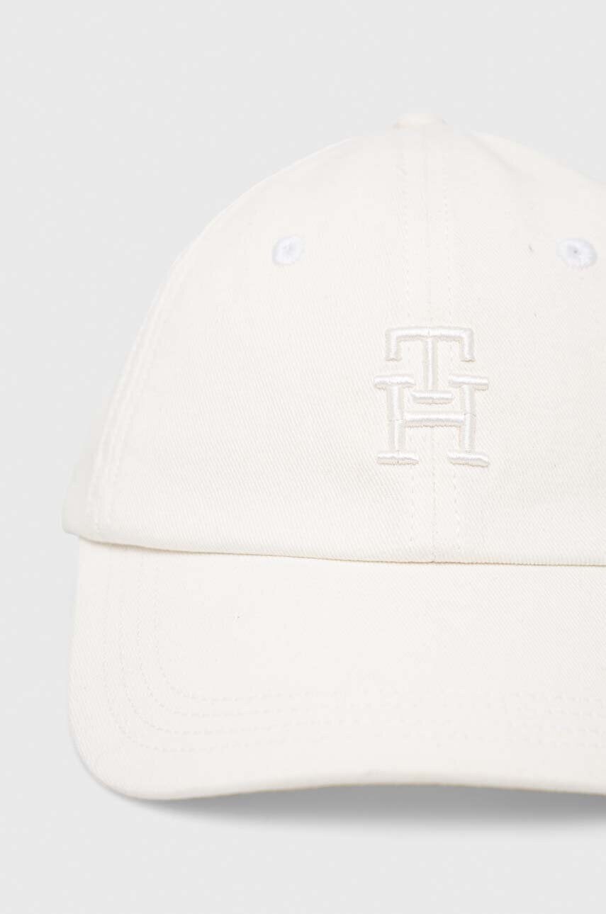 Бавовняна бейсболка Tommy Hilfiger колір білий однотонна