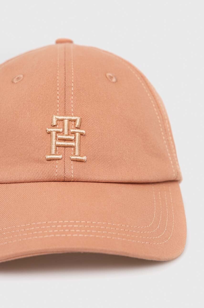 Бавовняна бейсболка Tommy Hilfiger колір помаранчевий однотонна