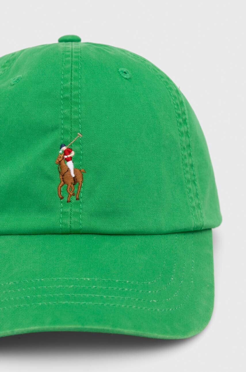 Кепка Polo Ralph Lauren колір зелений однотонна