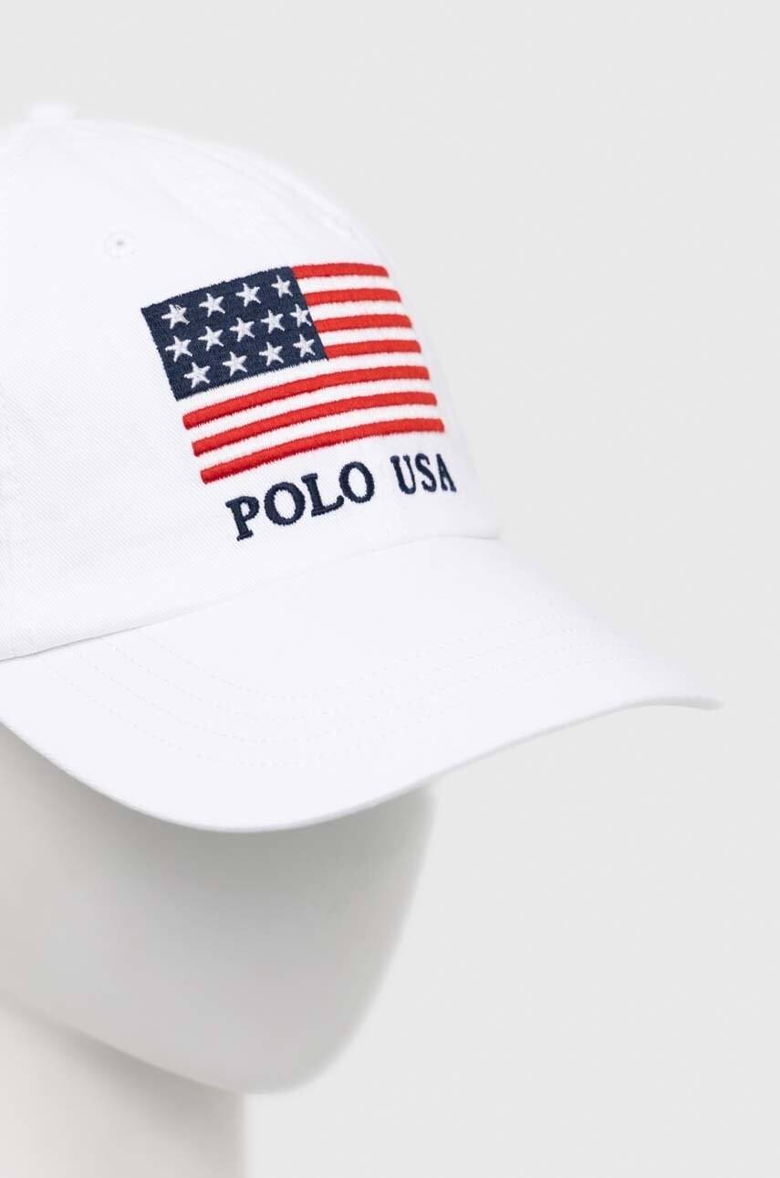 Бавовняна бейсболка Polo Ralph Lauren колір білий з аплікацією