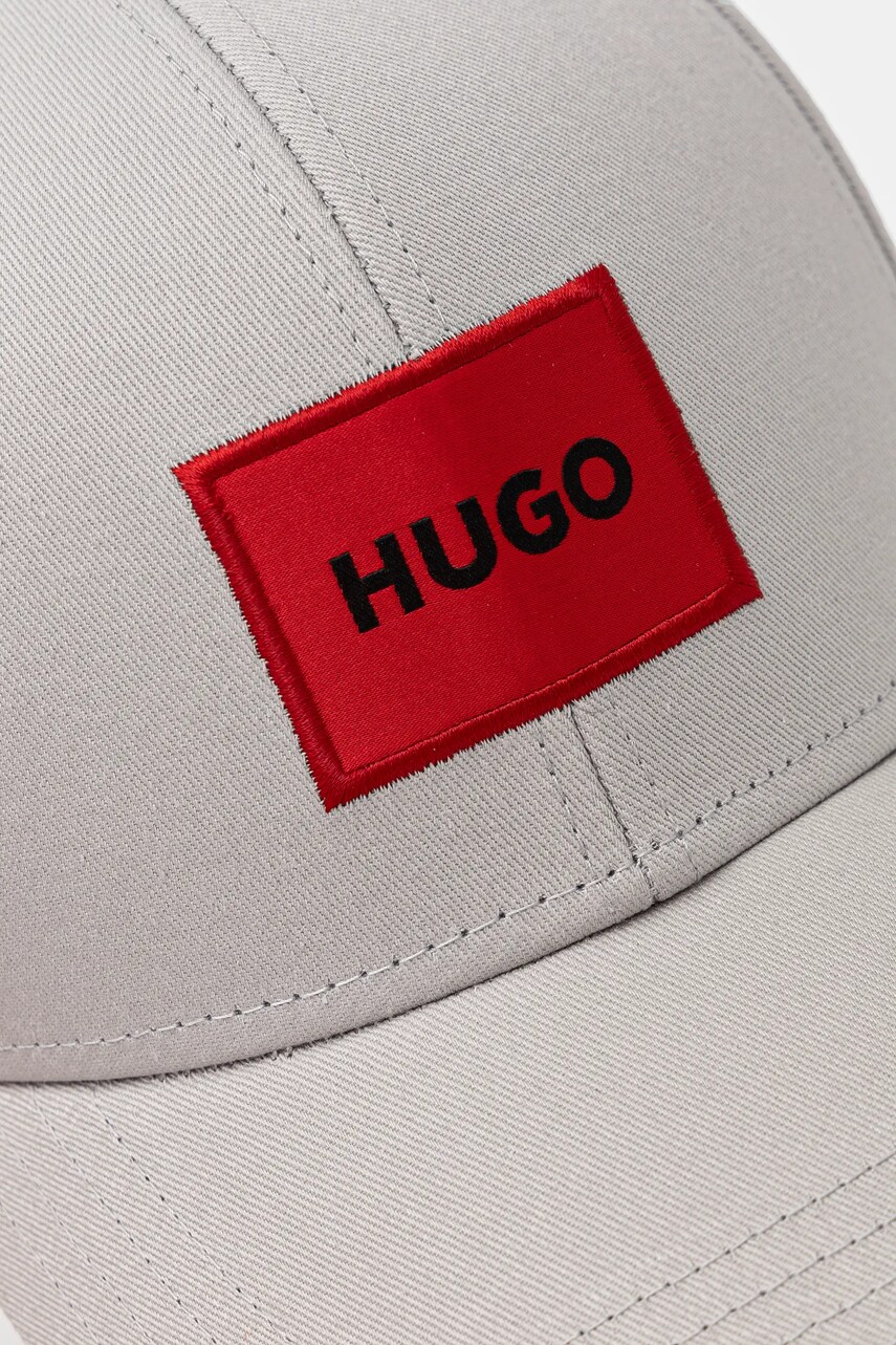 Бавовняна бейсболка HUGO колір чорний з аплікацією 50492745