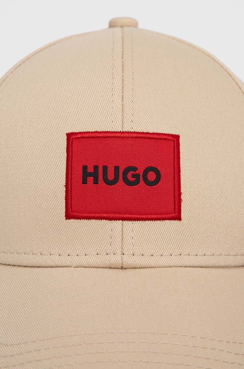 Бавовняна бейсболка HUGO колір чорний з аплікацією 50492745
