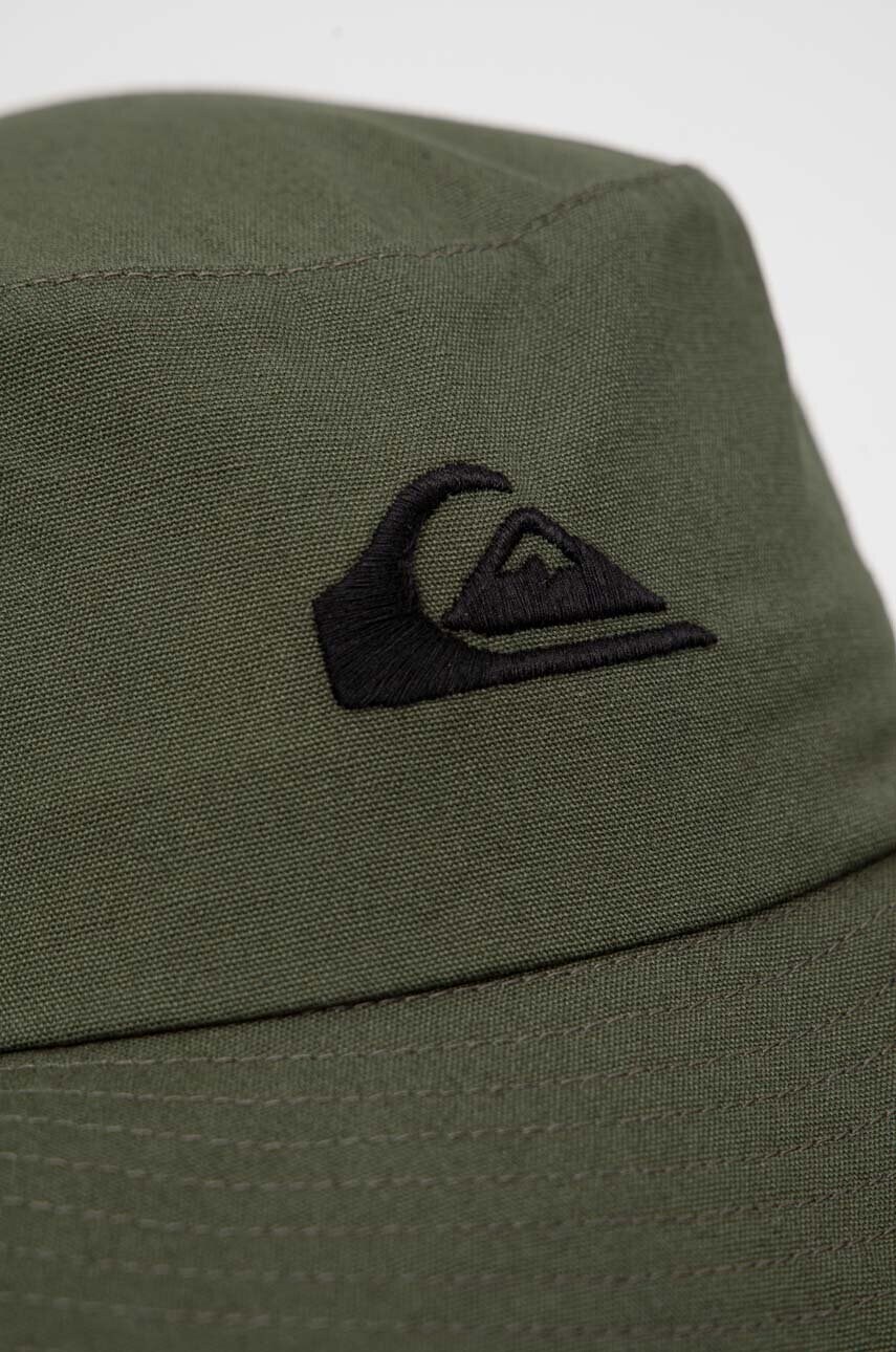 Бавовняний капелюх Quiksilver колір зелений з бавовни