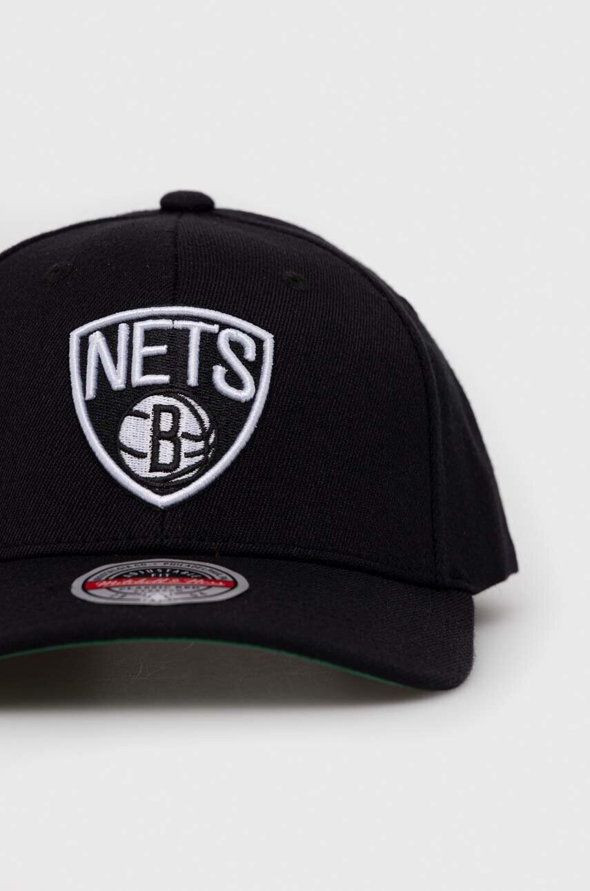 Кепка з домішкою вовни Mitchell&Ness Brooklyn Nets колір чорний з аплікацією
