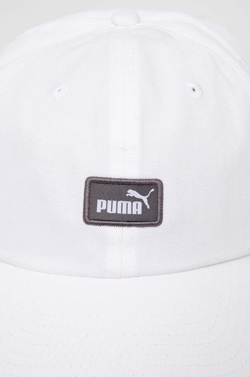 Бавовняна бейсболка Puma колір білий з аплікацією
