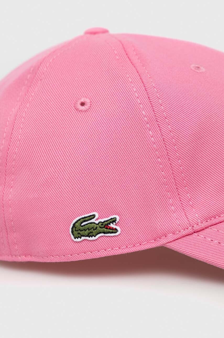 Бавовняна бейсболка Lacoste колір рожевий однотонна