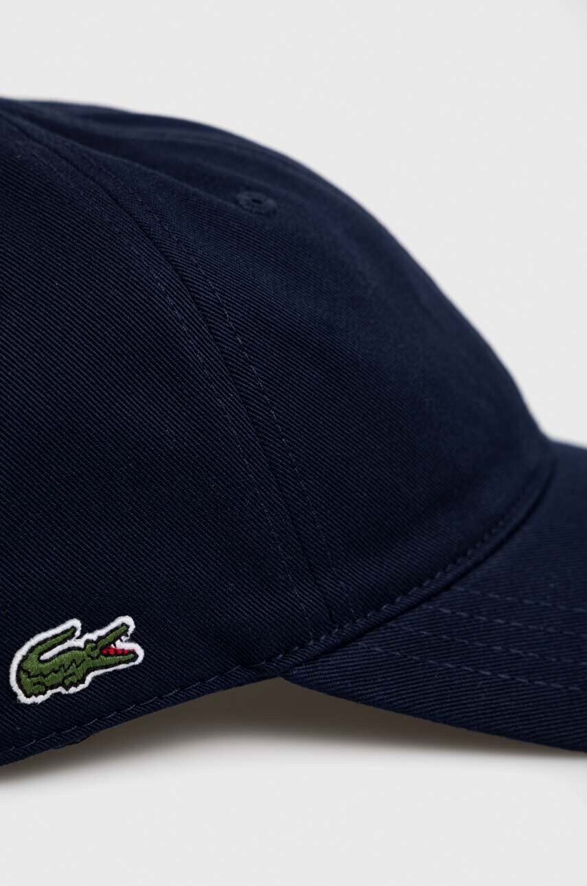 Бавовняна бейсболка Lacoste колір синій однотонна