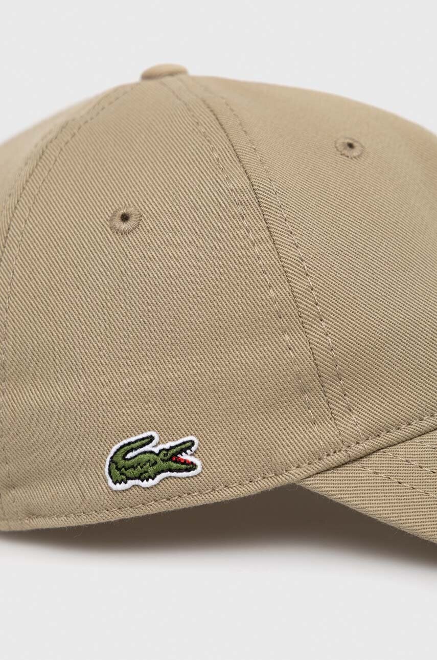 Бавовняна бейсболка Lacoste колір зелений однотонна