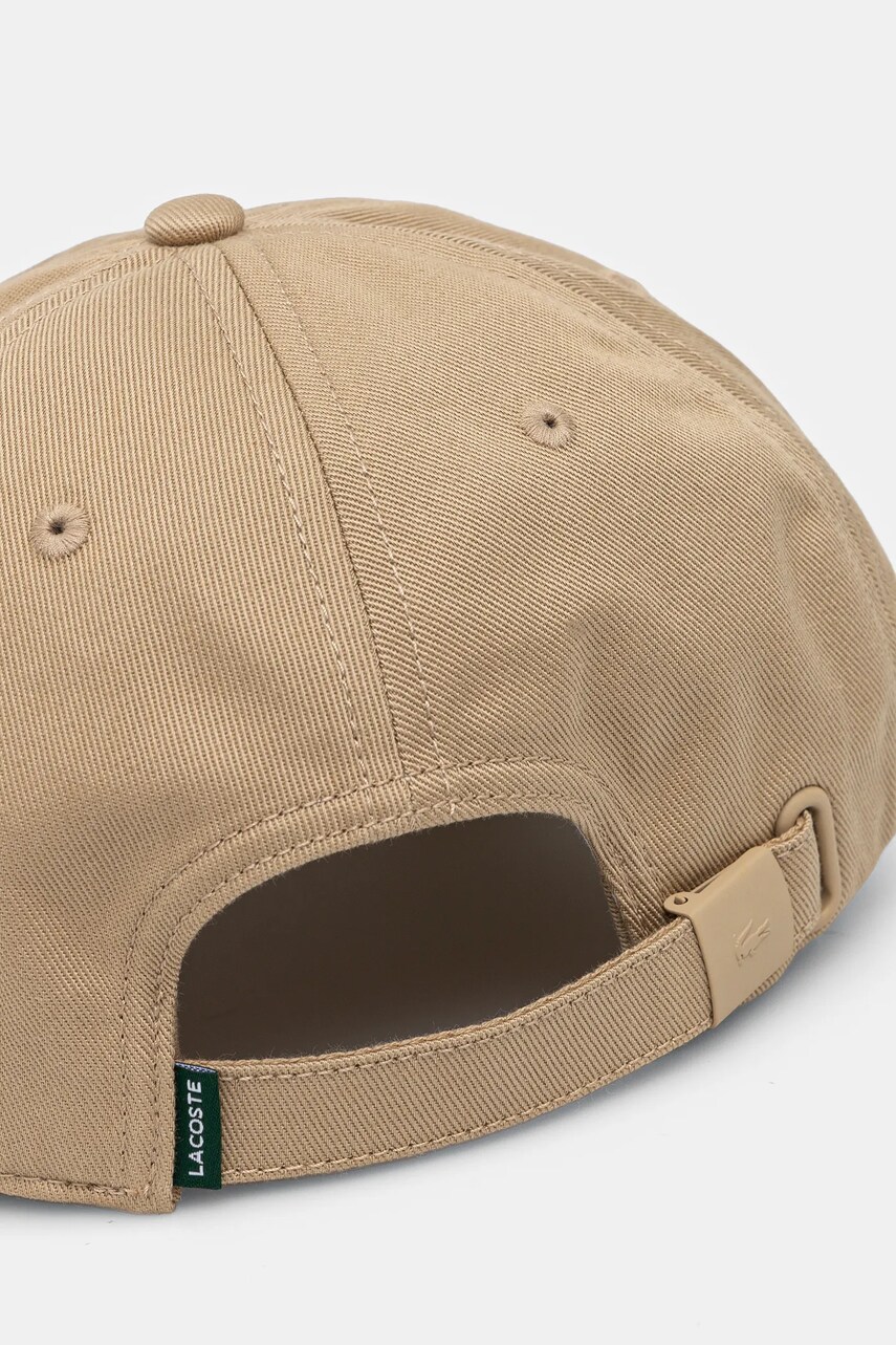Бавовняна бейсболка Lacoste колір бежевий з аплікацією
