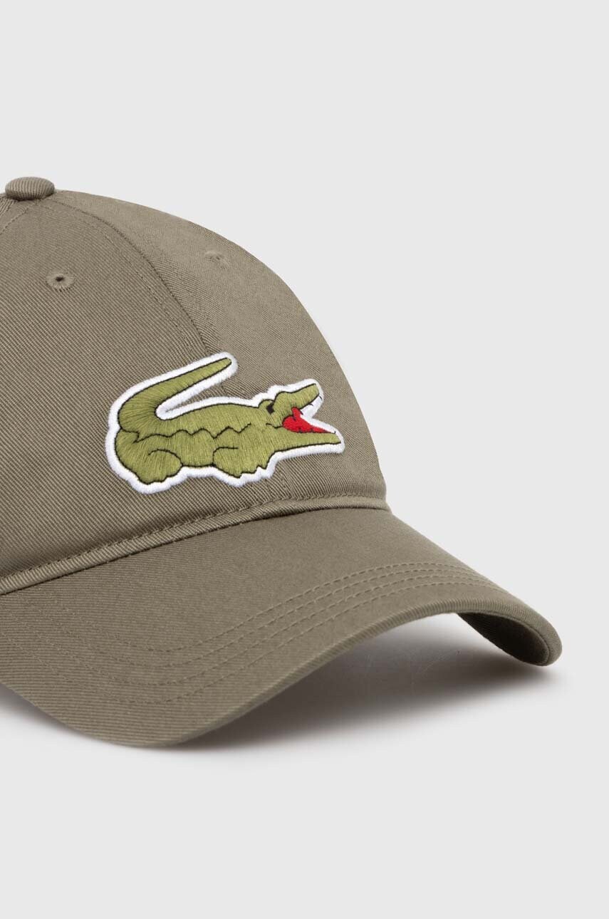 Бавовняна бейсболка Lacoste колір зелений з аплікацією