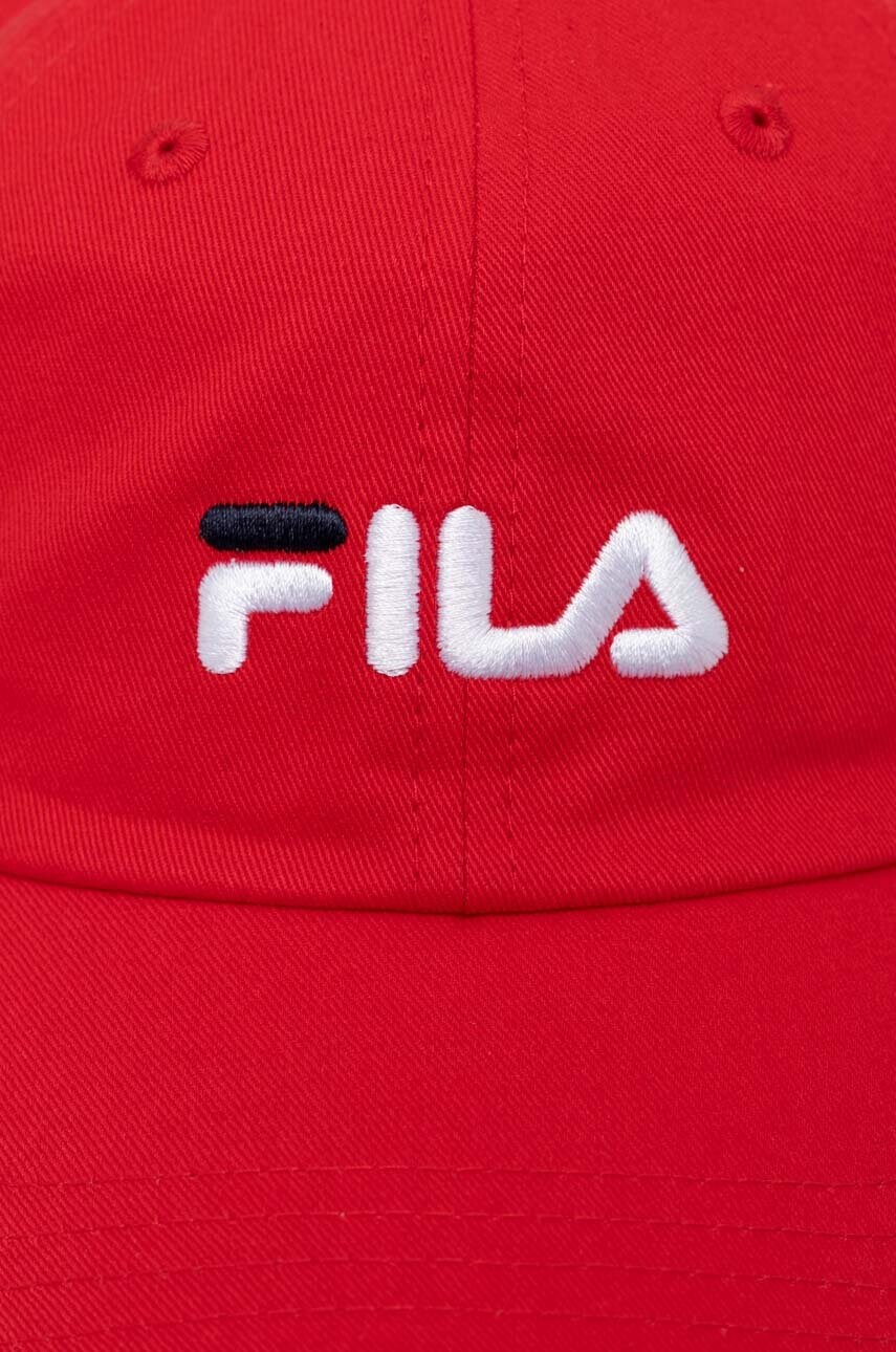 Бавовняна бейсболка Fila колір червоний з аплікацією