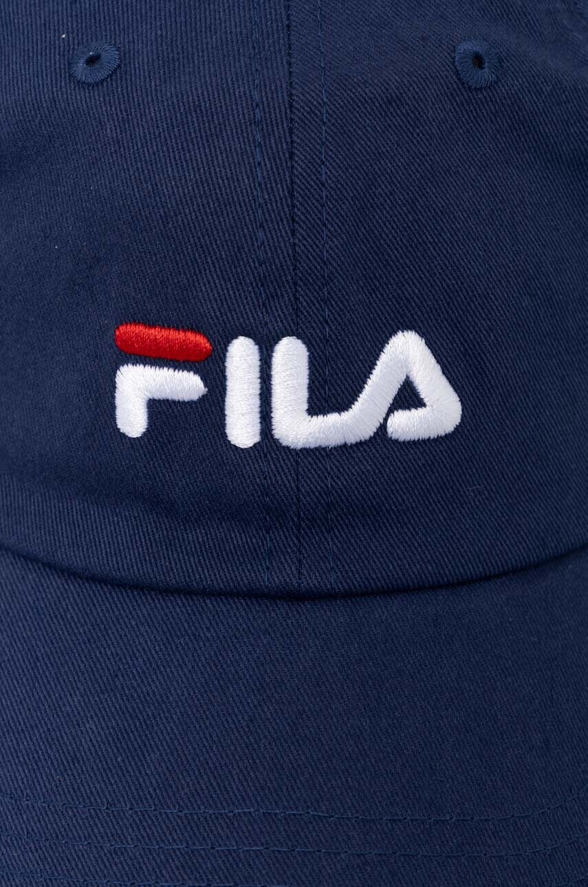 Бавовняна бейсболка Fila колір синій з аплікацією