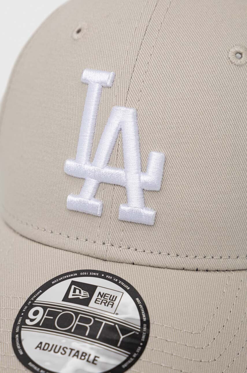 Бавовняна бейсболка New Era колір бежевий візерунок LOS ANGELES DODGERS