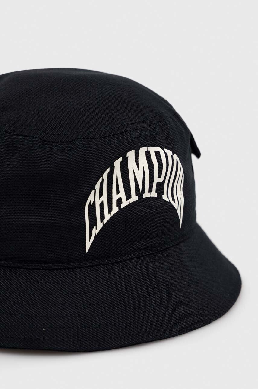 Бавовняний капелюх Champion колір чорний з бавовни