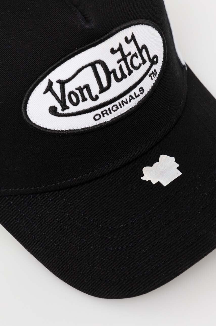 Кепка Von Dutch колір чорний з аплікацією