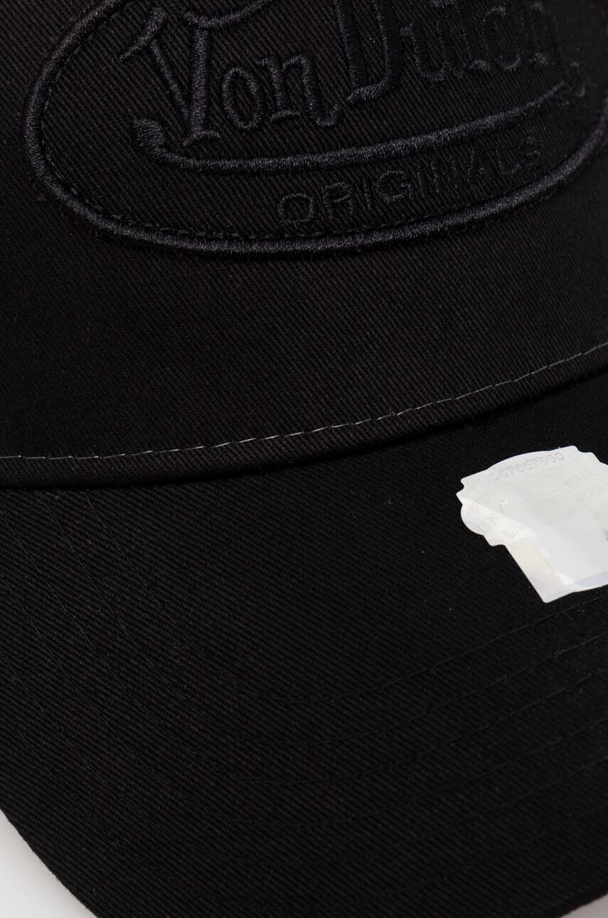 Кепка Von Dutch колір чорний однотонна